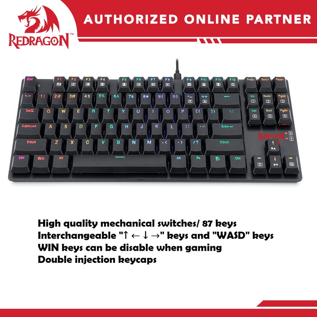 Redragon K607 RGB Gaming Keyboard Blue Switch Shopee Philippines