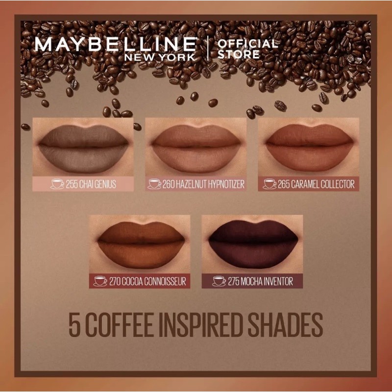 Maybelline New York Superstay Matte Ink Liquid Lipstick Coffee Edition Chai Genius Ounce