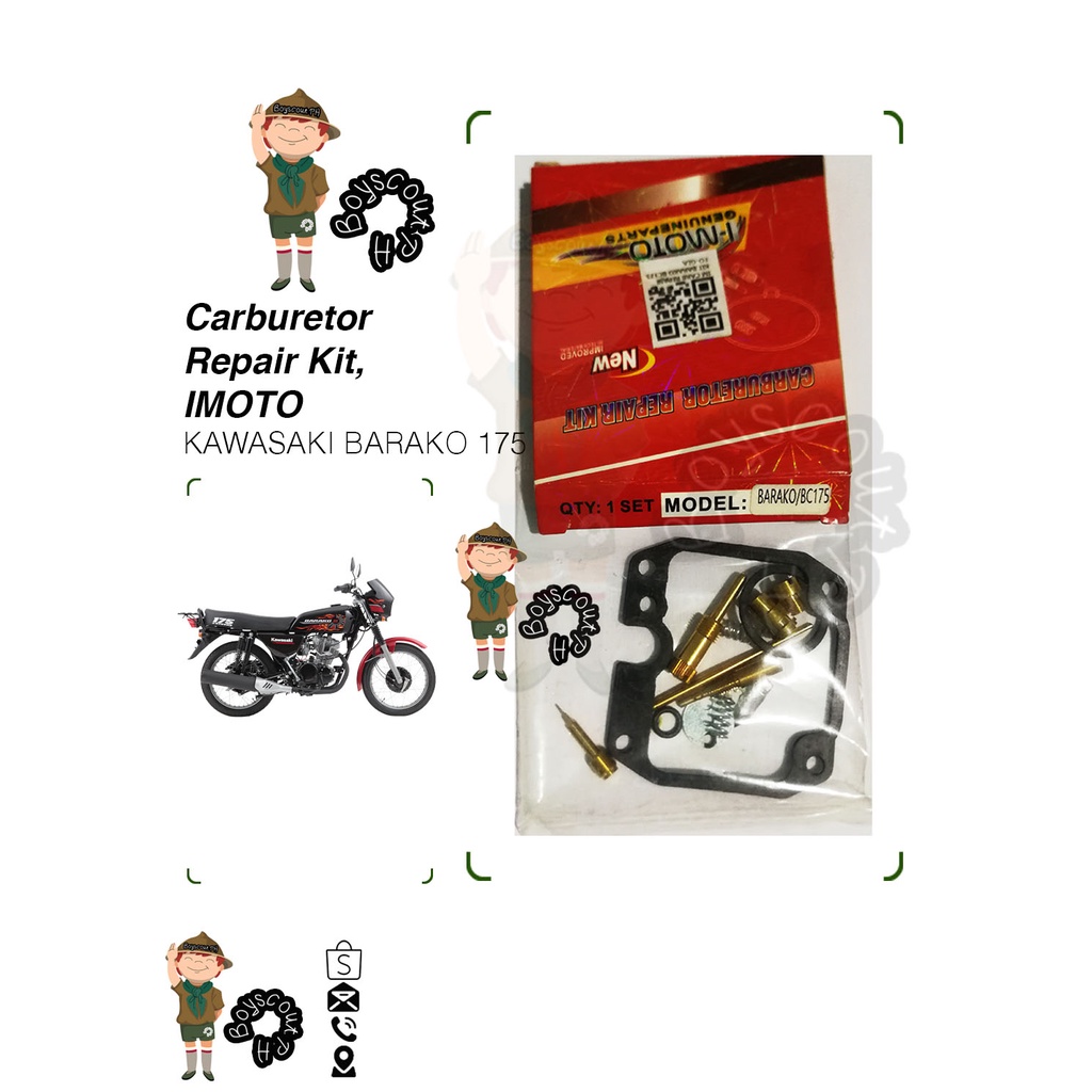 Carburetor Repair Kit BARAKO BC175 CT100 BAJAJ MIO RAIDER J 110 XRM125