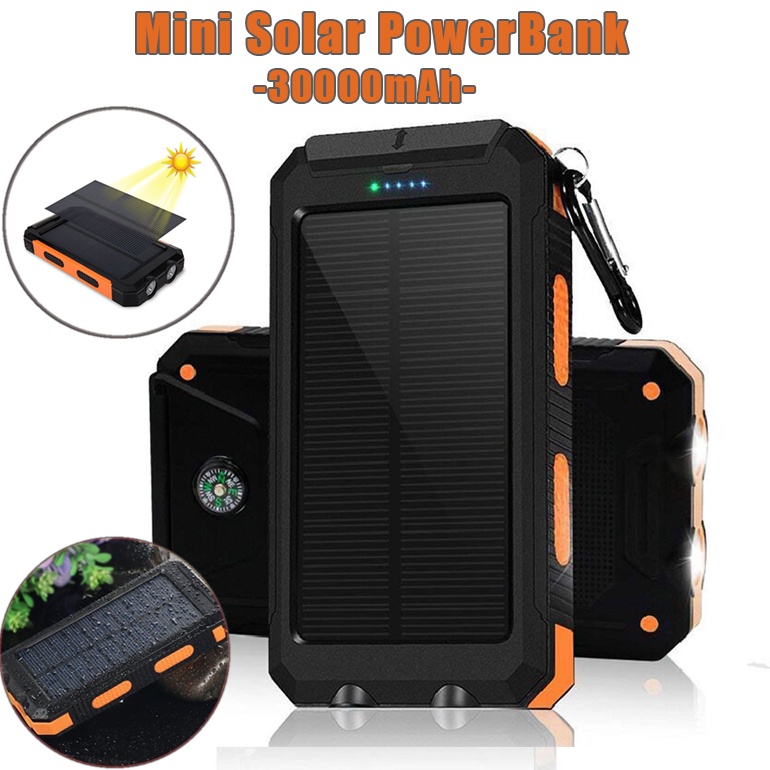 Mah Solar Power Bank Portable Solar Powerbank Waterproof A Fast