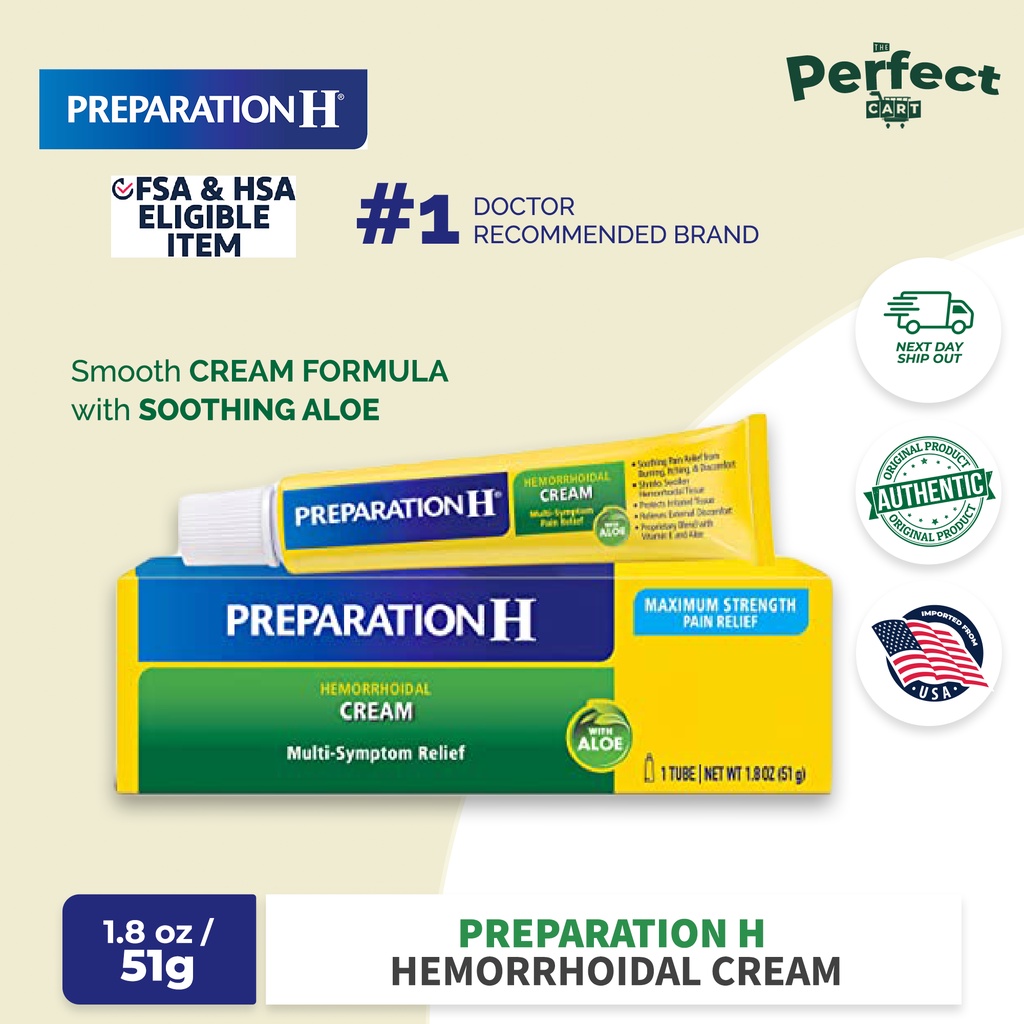 Preparation H Hemorrhoid Symptom Treatment Cream Multi Symptom Pain