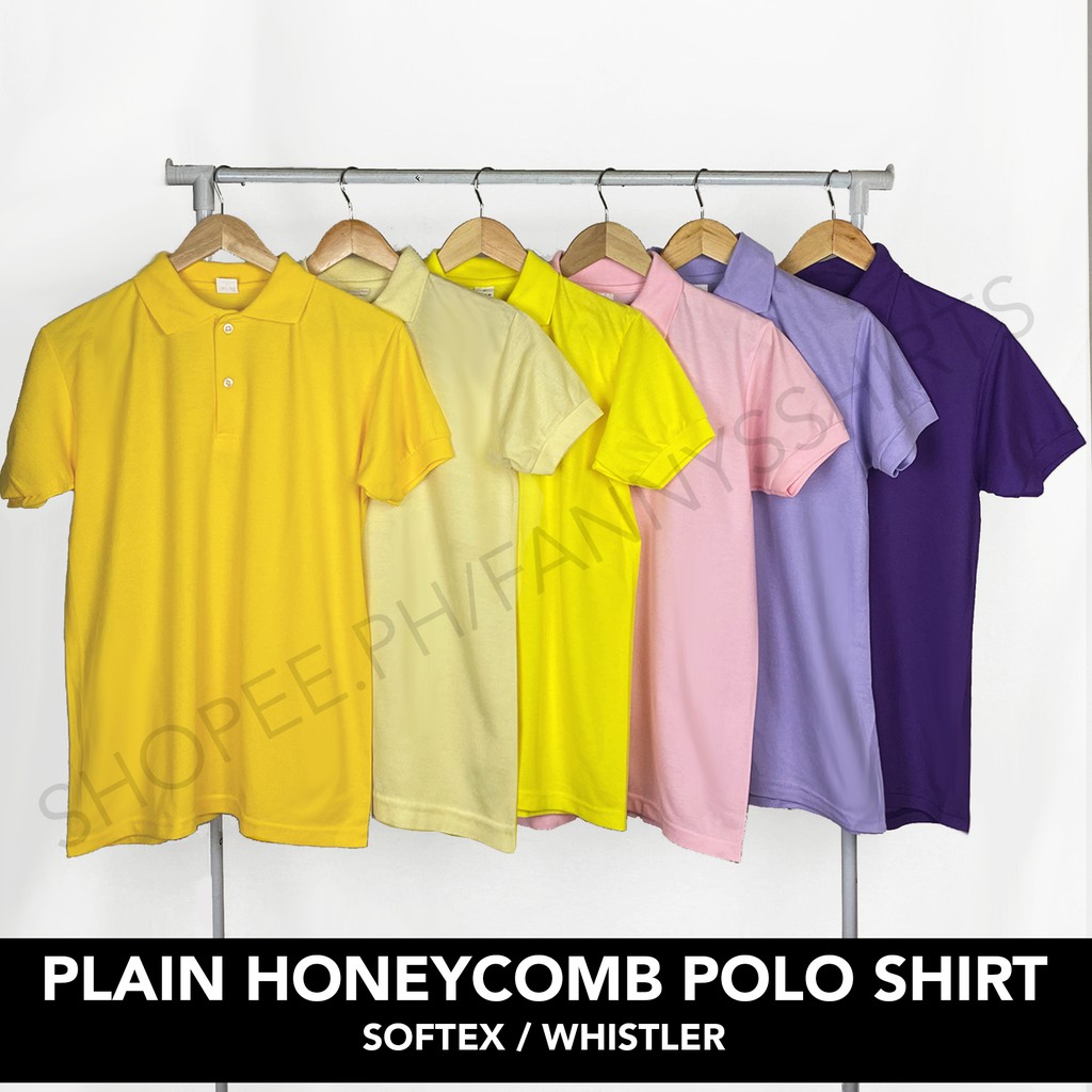 Unisex Plain Polo Shirt Softex Whistler Honeycomb Gold Yellow