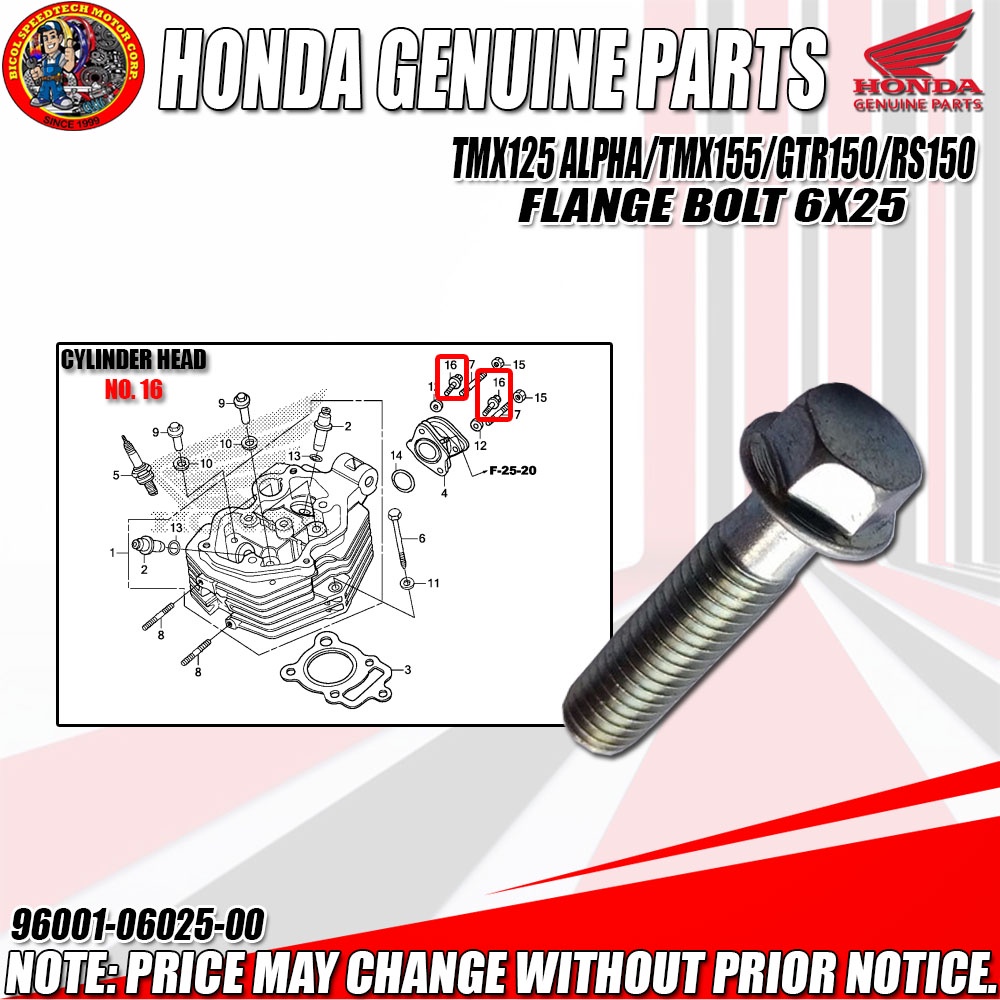 TMX BOLT FLANGE SH 6x25 HPI Genuine 96001 06025 00 Shopee