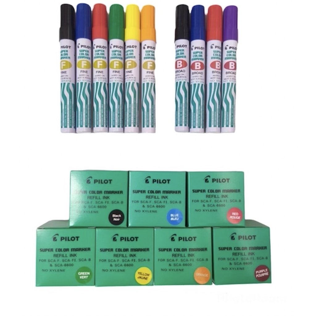 Pilot NO XYLENE Super Color Permanent Marker And Ink Refill 1 Pc