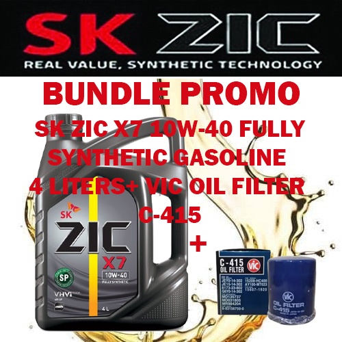 Sk Zic X W Fully Synthetic Gasoline Liters With Vic Oil Filter C