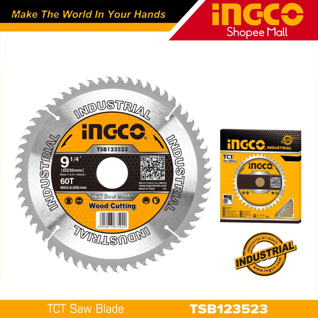 Ingco TSB123523 TCT Wood Saw Blade 9 1 4 60T Suitable In CS2358