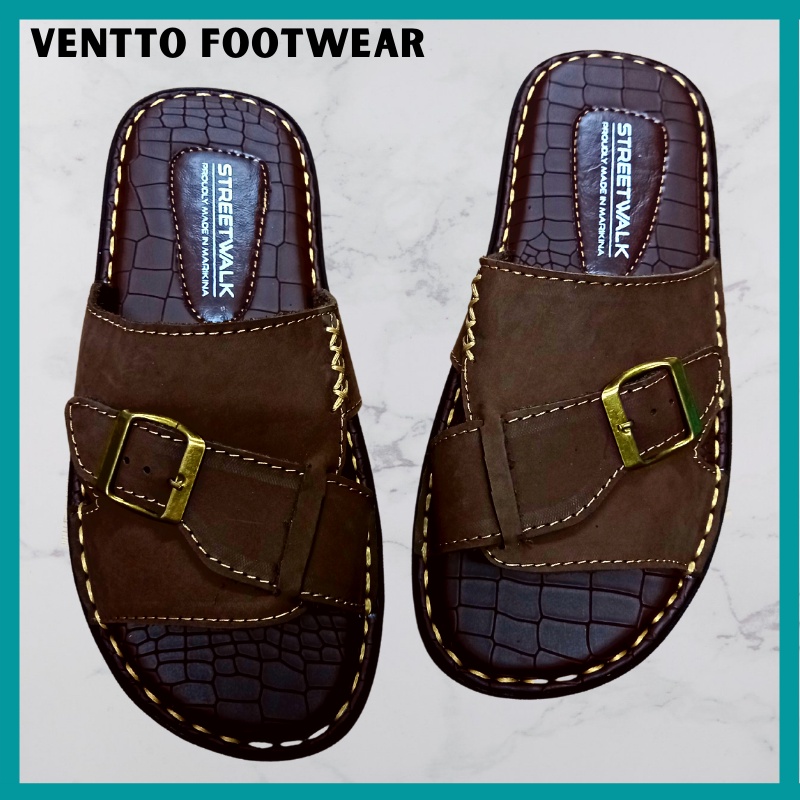 Ventto Footwear Leather Sandals For Men Marikina Made Slippers For Men