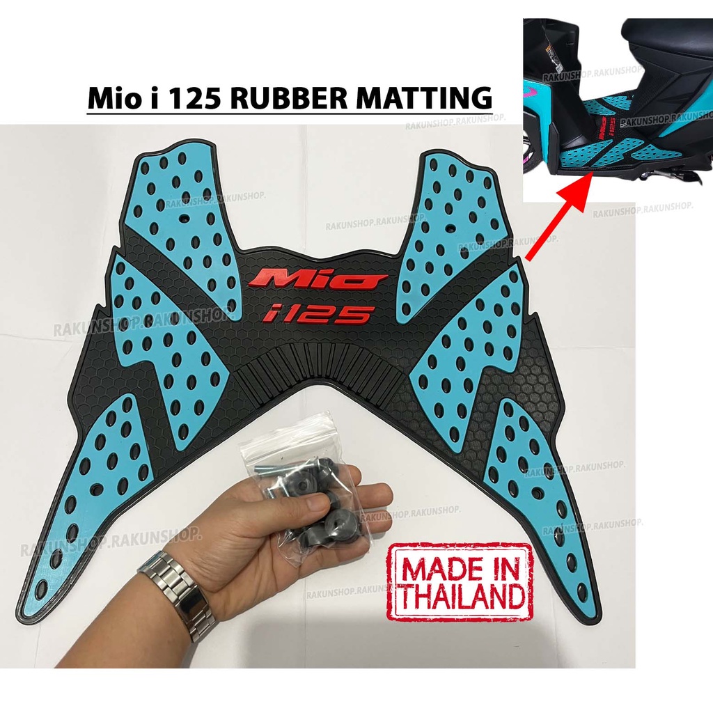 Mio I Rubber Matting For M Yamaha Cyan Color Made In Thailand With