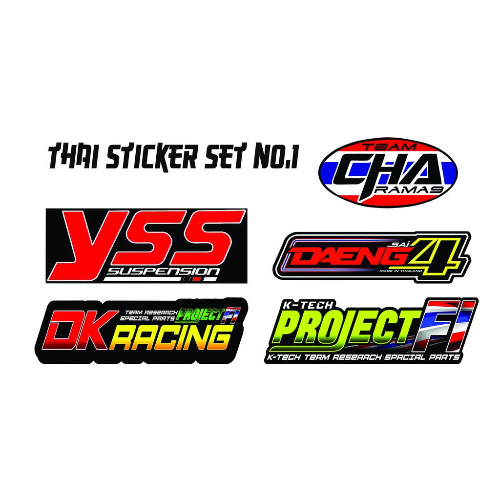 Thai Sticker Set Project Fi Dkracing Daeng Yss Charamas Waterproof