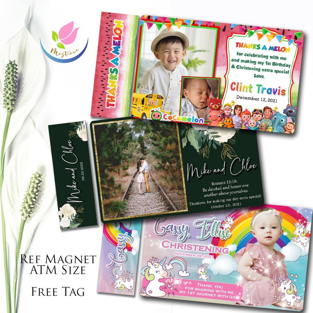 Customized Ref Magnet Souvenir W Effects Wedding Christening Baptism