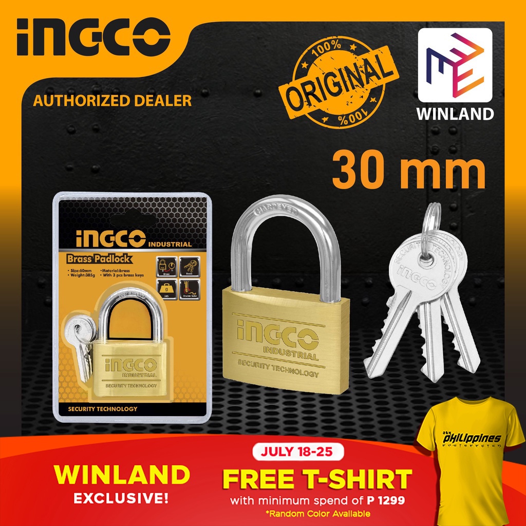 Ingco Original Heavy Duty Brass Padlock Pad Lock Dbpl Winland