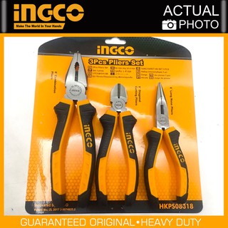 INGCO HKPS08318 3pcs Pliers Set 8 Combination Pliers 6 Diagonal