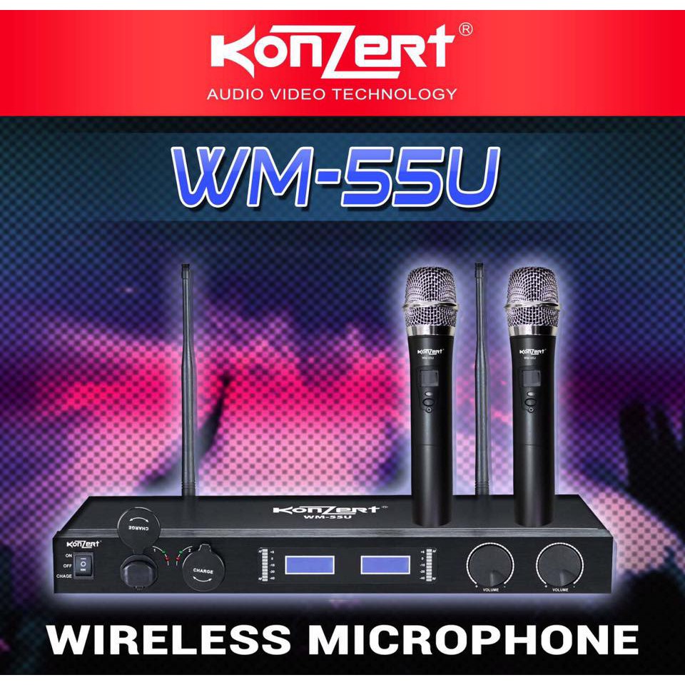 Konzert Original WM 55U Dual Channel UHF Wireless Microphone WM55U