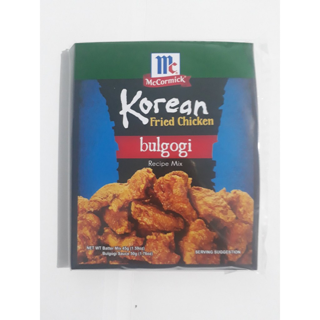 McCormick Korean Fried Chicken Bulgogi Batter Mix 45g Bulgogi Sauce 50g