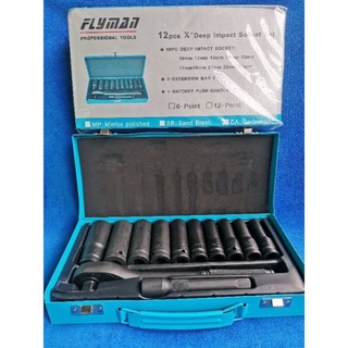 Original Flyman 12pcs Deep Socket Set 1 2 Drive 10mm 24mm Shopee