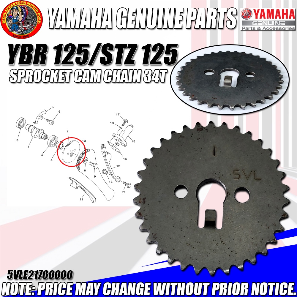 Ybr Stz Sprocket Cam Chain T Ygp Genuine Vle