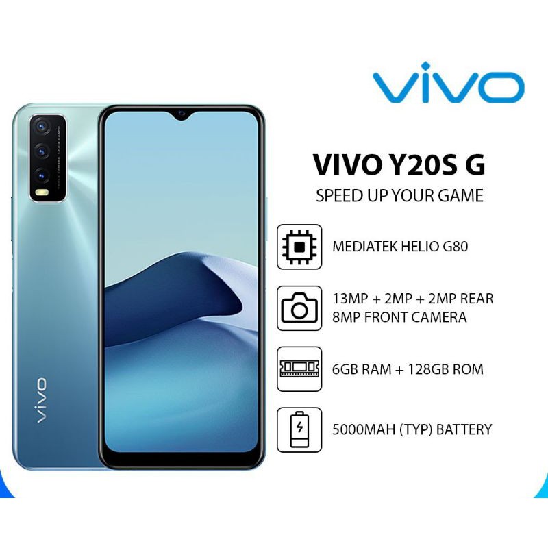 0vivo Y20s G 6GB 128GB Helio G80 5000mAh 18W Fast Charge Side