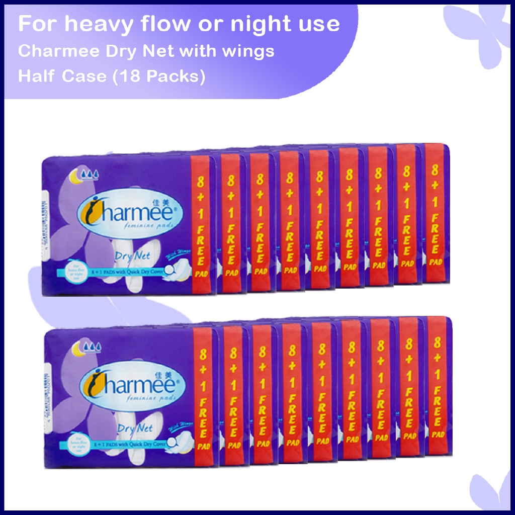 Charmee Sanitary Napkin Dry Net Heavy Flow With Wings S X Packs