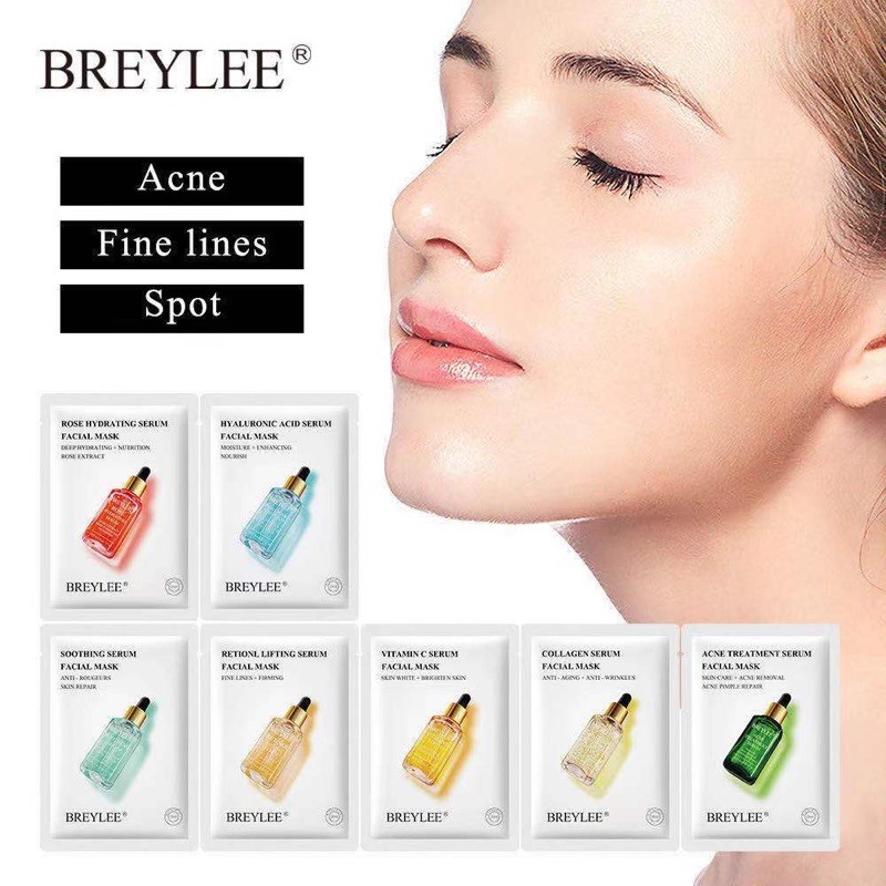 BREYLEE Face Mask Collagen Serum Vitamin C Whitening Mask Retinol Acne