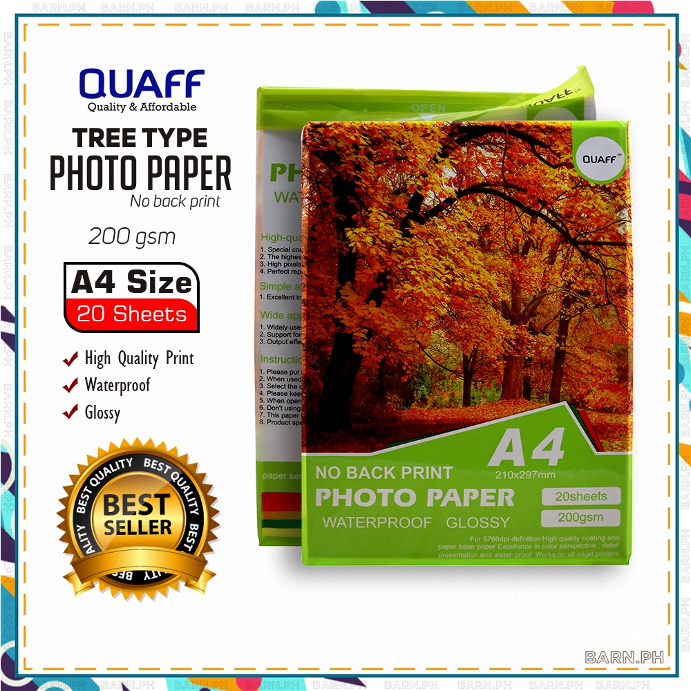 Quaff No Back Print Glossy Photo Paper A Size Gsm Gsm