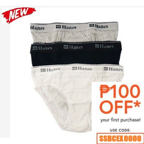 Cod Hanes Brief Mens Bikini Pcs Shopee Philippines