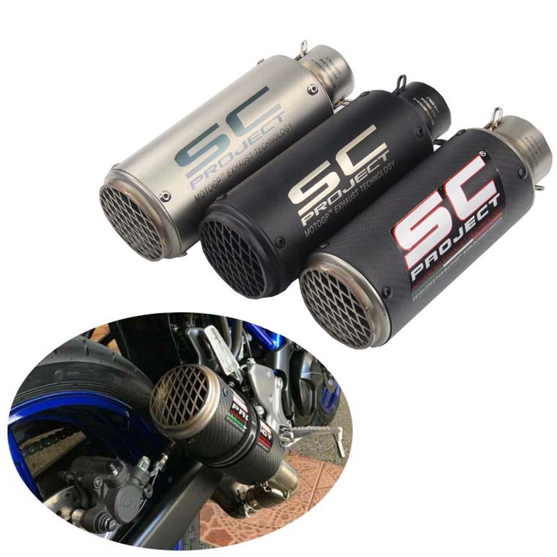 Inlet 51mm 60mm Universal Motorcycle Exhaust Muffler Pipe Modification