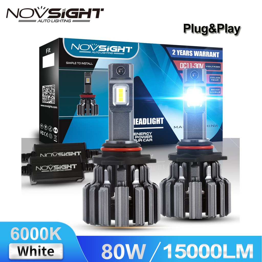 Novsight F03 H11 H7 H4 9005 9006 80W 6000K Car LED Headlight 15000LM