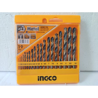 INGCO Original 19pcs Metal Cobalt HSS Drill Bit Set AKDB1195 Shopee