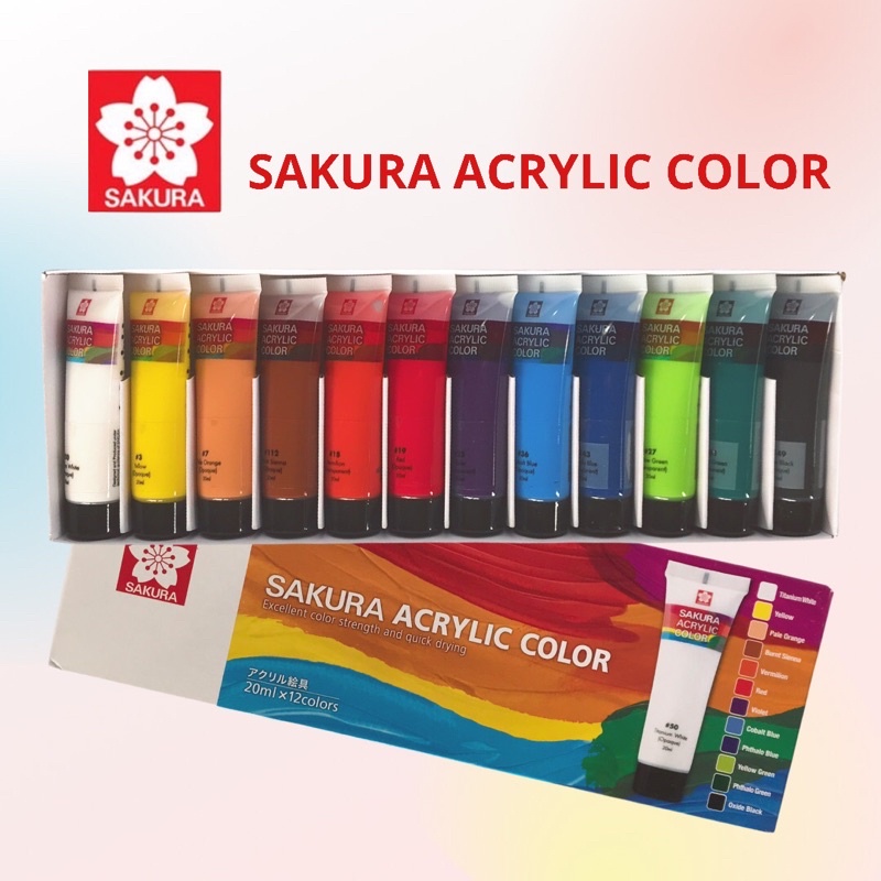 Sakura Acrylic Paint Set Colors Ml Sakura Acrylic Color Ml X