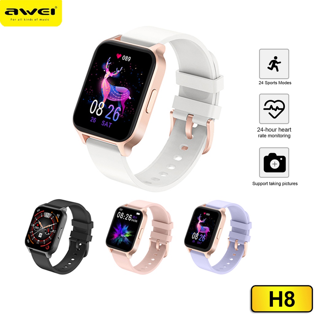 Awei H8 Smart Watch IP67 Waterproof Camera Full Screen Touch Wireless