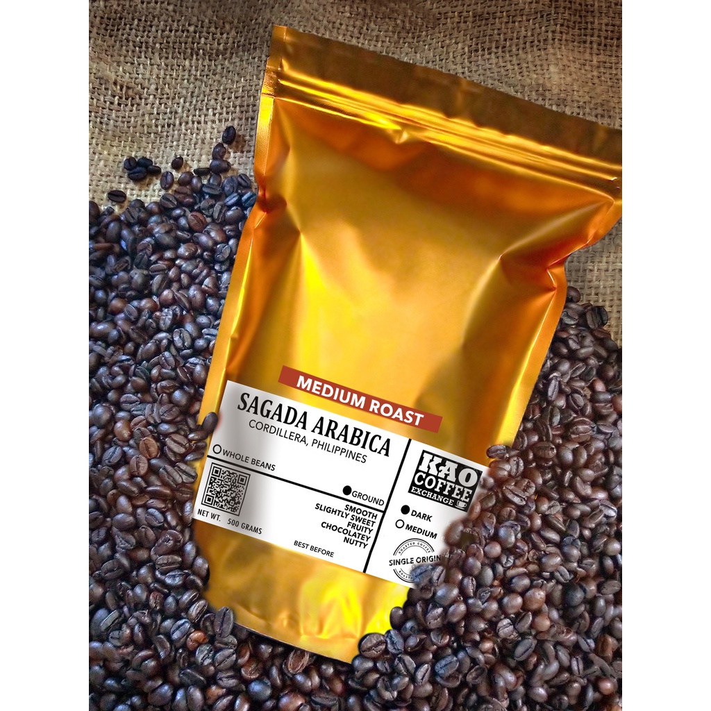 Sagada ARABICA MEDIUM Roast WHOLE BEANS Coffee Shopee Philippines