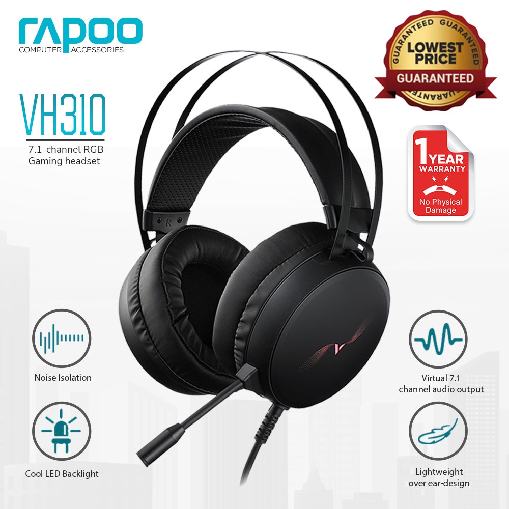 Rapoo Vh Gaming Headset Usb Virtual Surround Channel Rgb