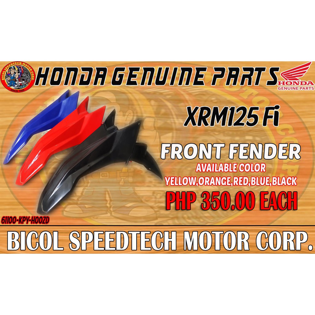 XRM 125 Fi FRONT FENDER HPI GENUINE 61100 KPY H00Z Shopee Philippines