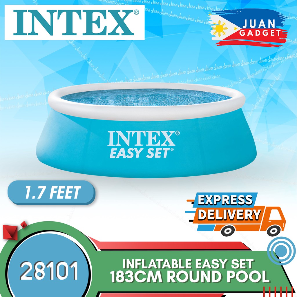 Intex Ft X In Inflatable Easy Set Round Outdoor Swimming Pool