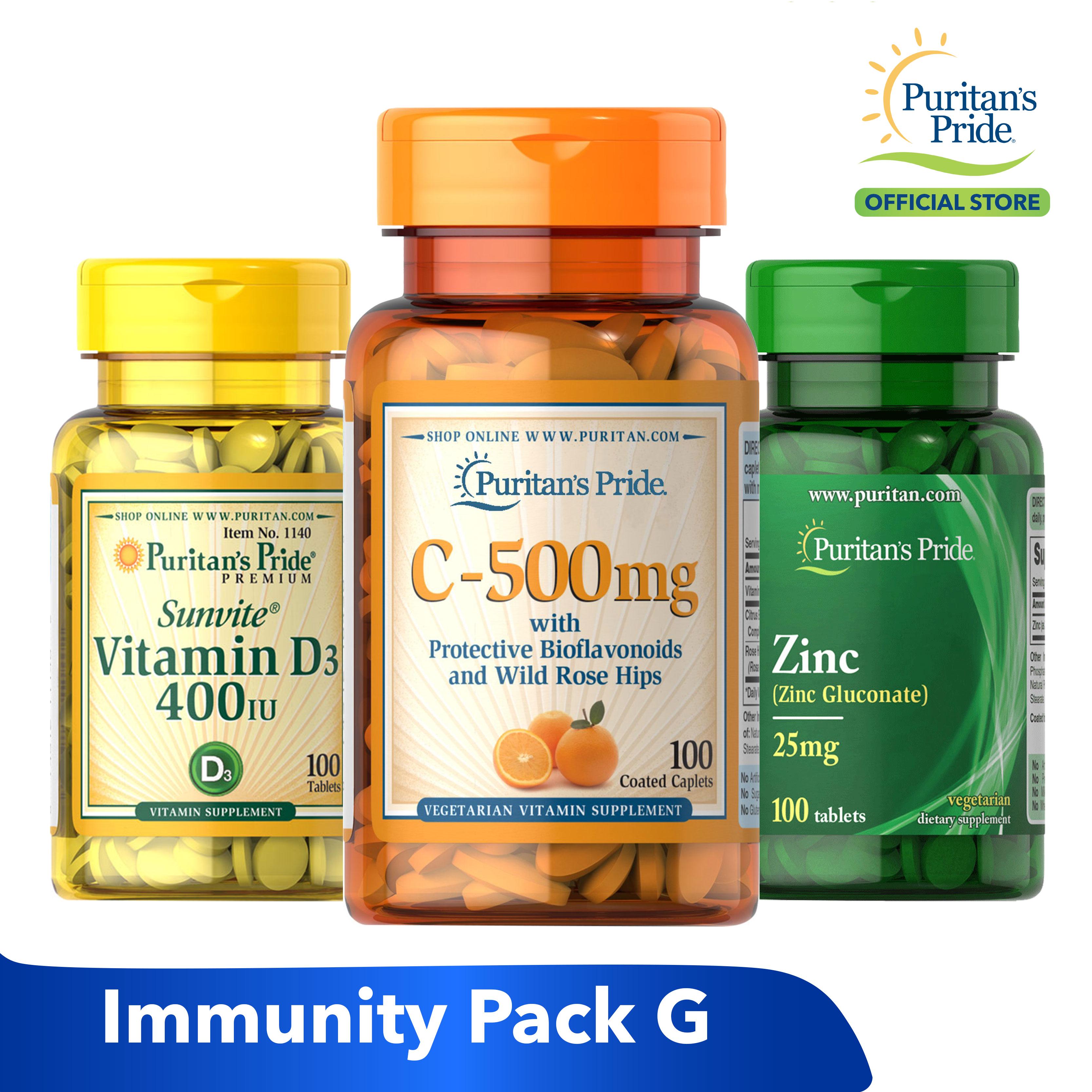 Immunity Pack G Vitamin C Mg Zinc Mg Vitamin D Iu Puritan