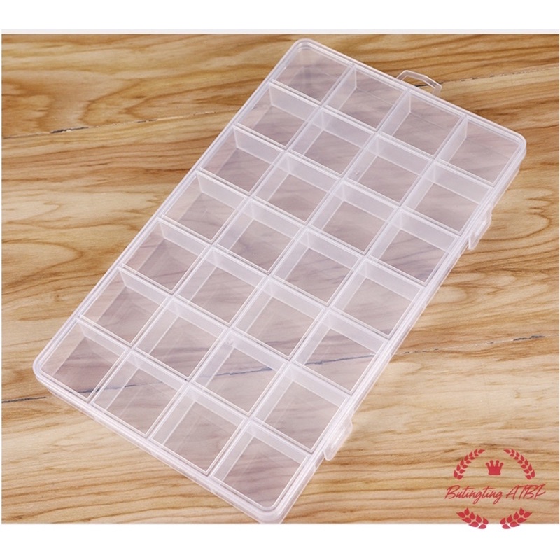 Grid Fixed Transparent Pp Plastic Storage Box Jewelry Beaded Small