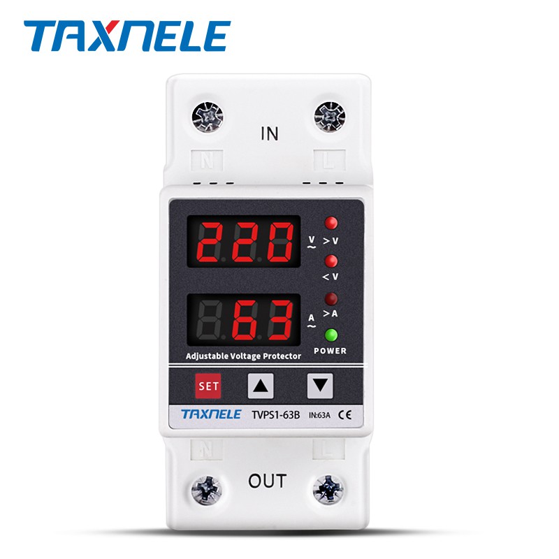 40A 63A 230V Din Rail Adjustable Over Voltage And Under Voltage