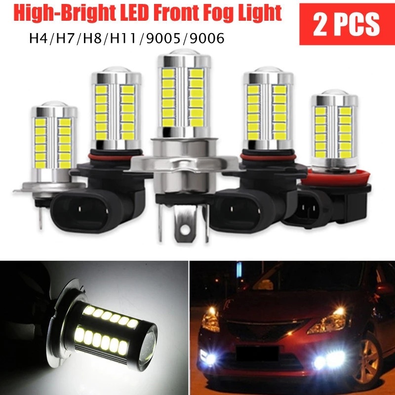 2Pcs Car Headlight Bulbs 33SMD 12v Fog Light H8 H11 9005 HB3 9006 HB4