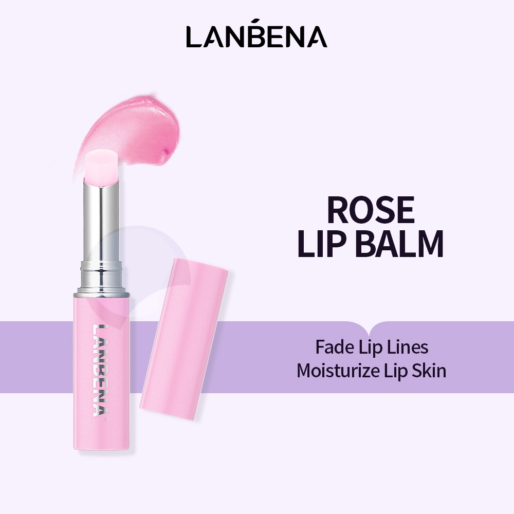 Lanbena Rose Lip Balm Mask Natural Extract Fade Lip Lines Nourishing