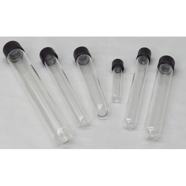 5pcs Per Order Black Screw Cap Test Tubes Round Bottom Borosilicate