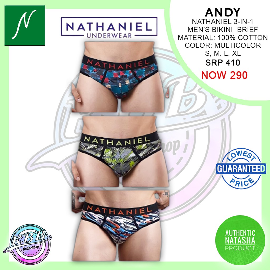 Nathaniel Andy In Men S Bikini Brief Pack Shopee Philippines