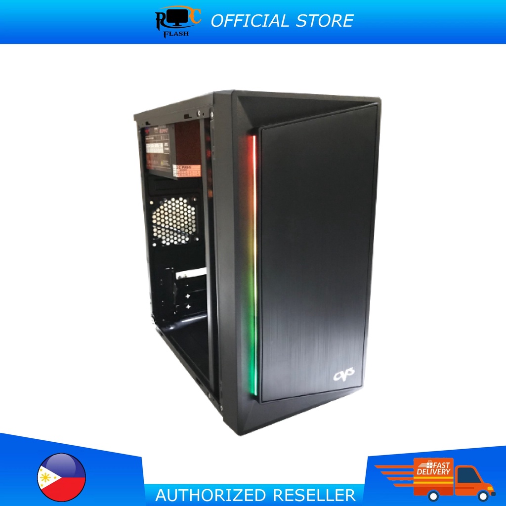 Cvs Rgb Pc Case With W Psu Jumbo Mm Fan Acrylic Side Panel