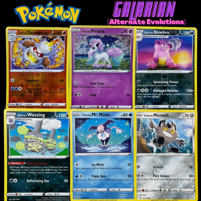 Pokemon GALARIAN Forms Pokemon TCG Cards Uncom Rare Holo