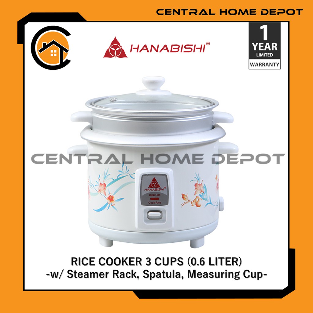 Hanabishi Automatic Rice Cooker Liter Cups W Steamer Rack