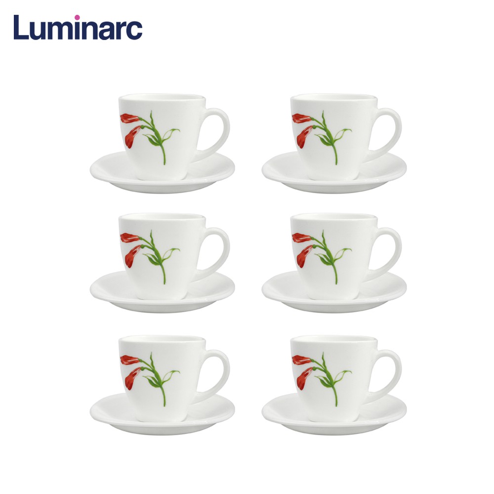 Luminarc Iris Cup Saucer 22cl 6 Pairs Coffee Set Shopee Philippines