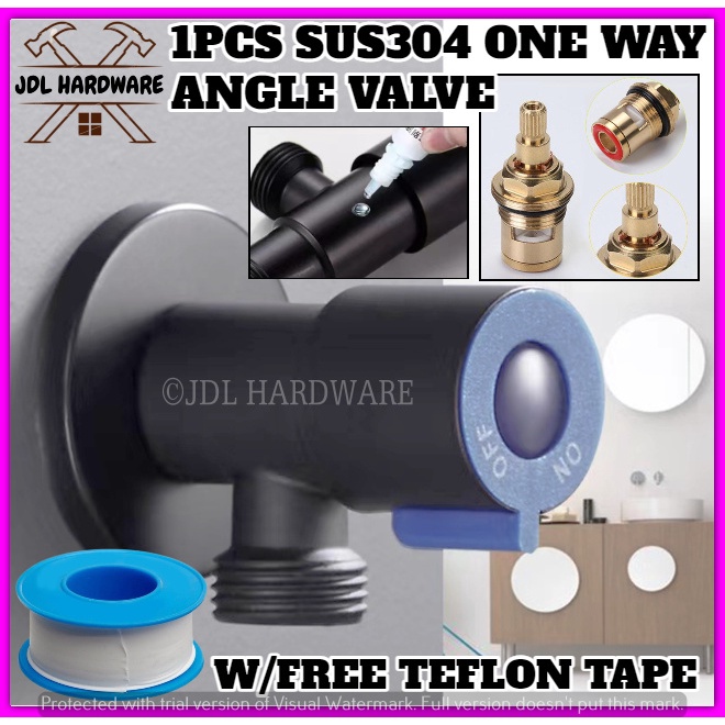 60 12061PCS Stainless Steel 304 Matte Black One Way Angle Valve 1 2