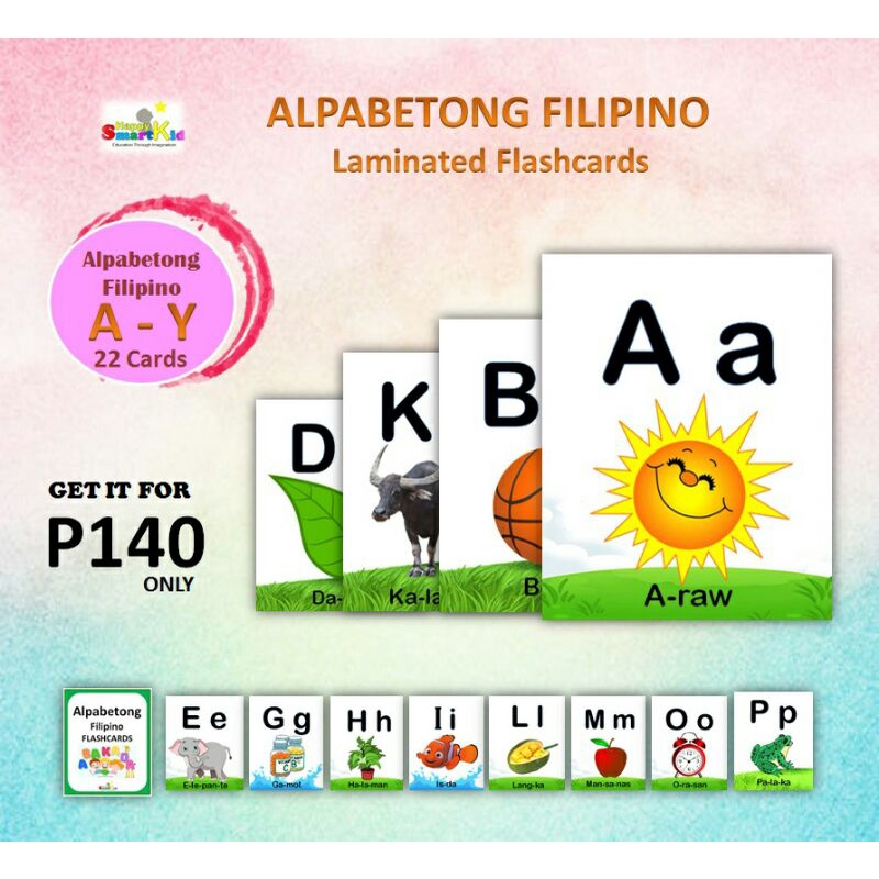 Alpabetong Filipino Laminated Flashcards A Y Cards Shopee Philippines