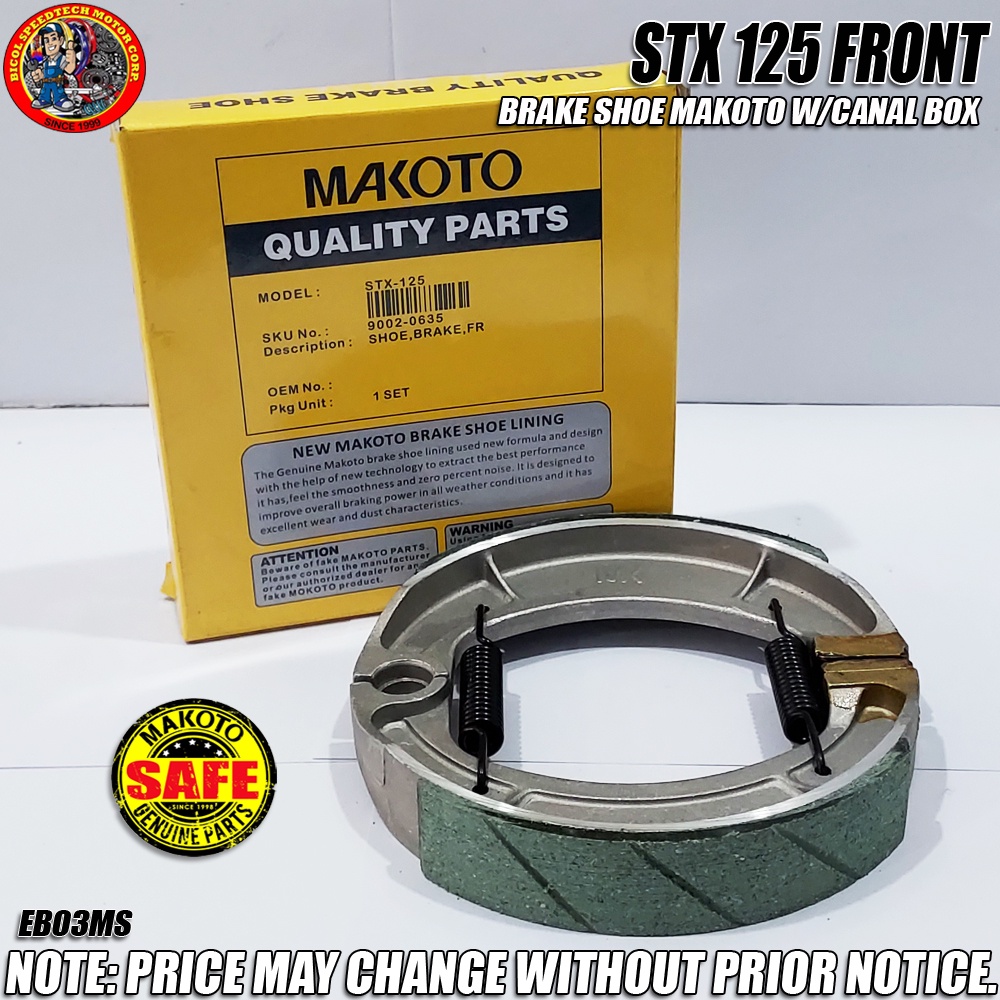 Stx Front Brake Shoe Makoto With Canal Box Eb Ms Shopee Philippines