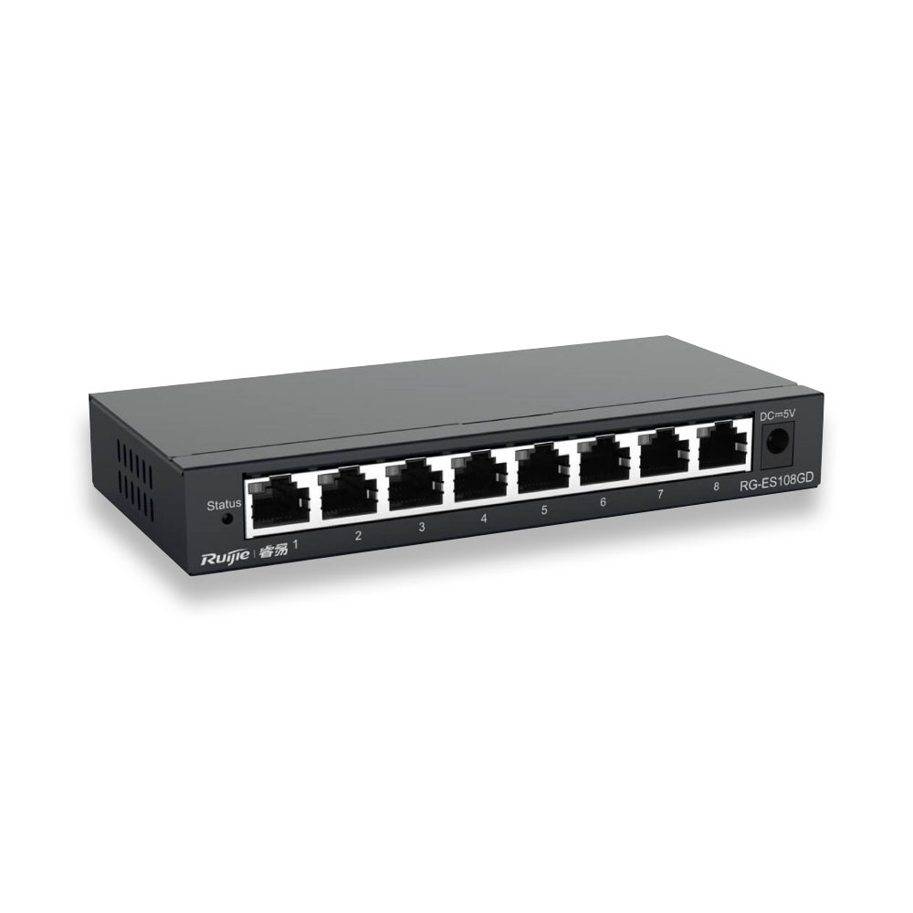 Reyee RG ES108GD US 8 Port Gigabit Unmanaged Switch Steel Case