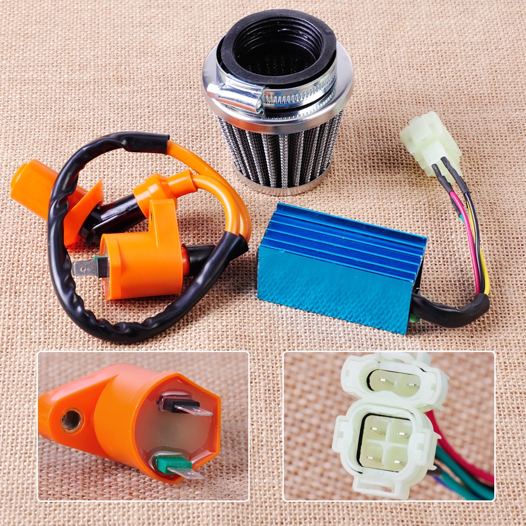 Racing Ignition Coil 6 Pin CDI Box Air Filter Kit For GY6 50cc 90cc